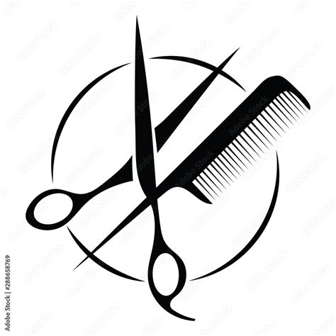 Logo For The Hairdresser Black And White Logo For A Barbershopvector Illustration For