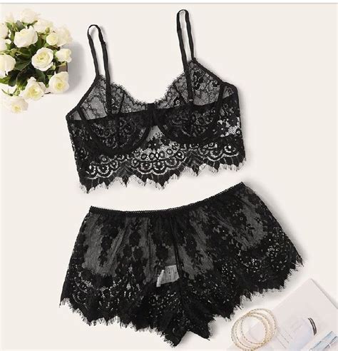 Velvet Lace Trim Lingerie Set Artofit