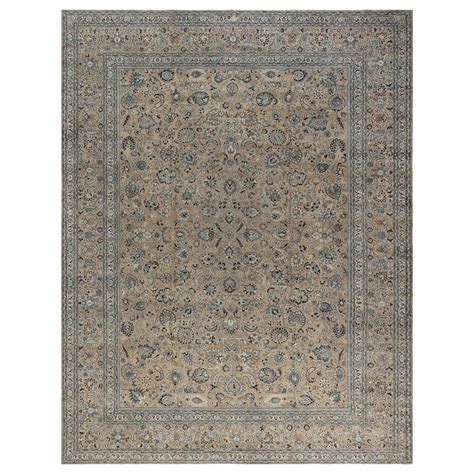 Antique Persian Meshad Botanic Handmade Wool Rug By Doris Leslie Blau