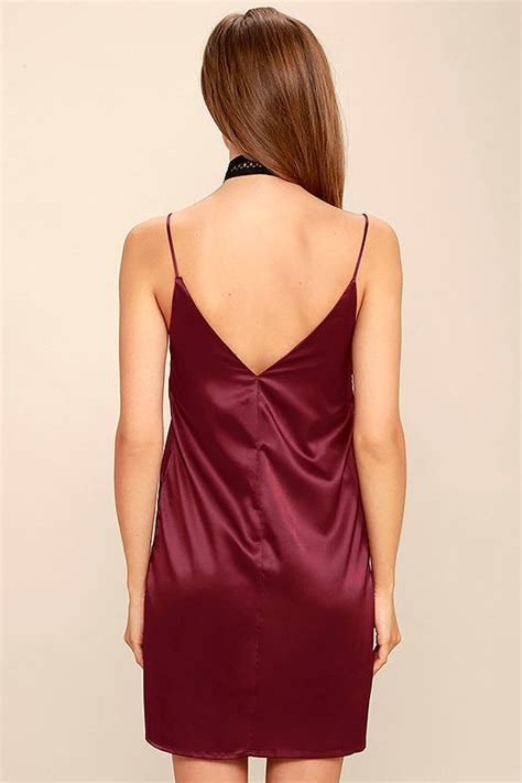 Sexy Burgundy Dress Slip Dress Sleeveless Dress 56 00