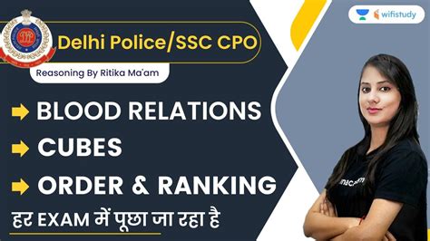 Blood Relations Cubes Order And Ranking Reasoning Delhi Police