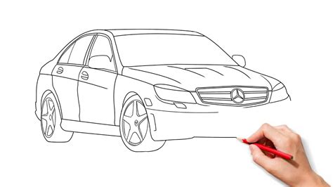 How to Draw Mercedes Benz Basit Mercedes Araba Çizim YouTube