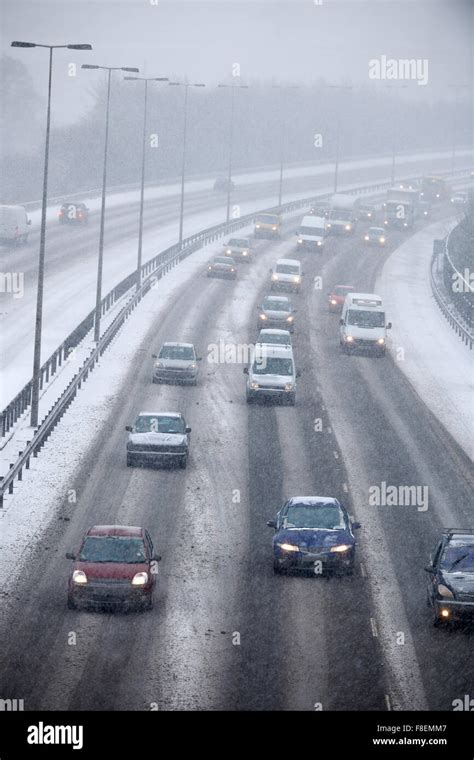 Traffic Snow Motorway Hi Res Stock Photography And Images Alamy