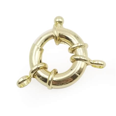 Gold Filled Sailor’s Clasp, Large Spring Ring Include Loops for Large Necklace, Bracelet ...