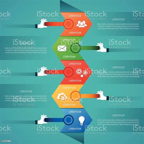 Abstract Vector Timeline Infographic Template In Flat Style Stock