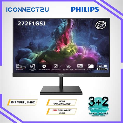 Philips 272E1GSJ 27 1ms 144Hz FHD FreeSync VA LED Gaming Monitor