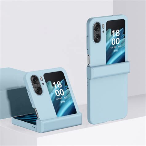 For OPPO Find N2 Flip Skin Feel PC Phone Case With Hinge Sky Blue