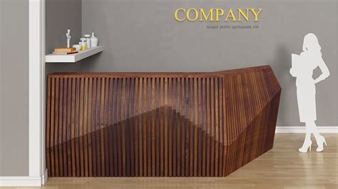 Parametric Reception Wooden Desk 3D Model CGTrader