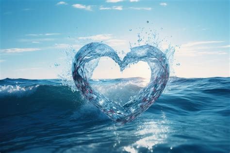 Premium Photo A Heart Shaped Object Floating On Top Of A Body Of Water