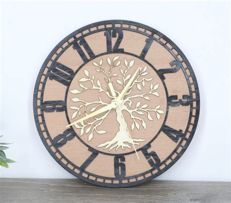 Wooden Wall Clock Tree Of Life Clock Laser Cut Wall Clock Wall Clock