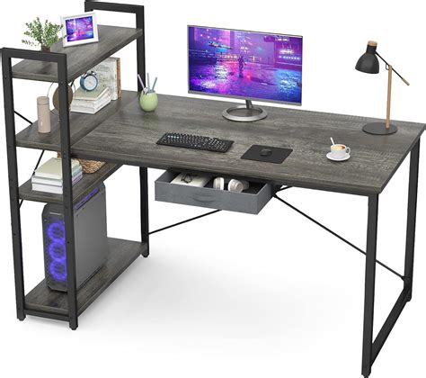 Office Products Armocity Computer Desk with Storage Shelves 47 Inch Desk with Storage Drawers 2 ...