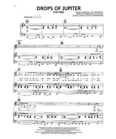 🎻 Drops Of Jupiter Piano Sheet Music PDF - Free Download (PRINTABLE)