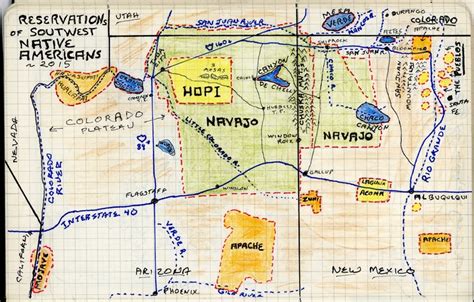 Reservation Map Of Southwest Four Corners Area Etsy