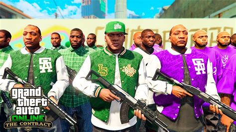 GUERRA DE BANDAS UNIDAS EN GTA EPICO GTA 5 DLC FRANKLIN FINAL