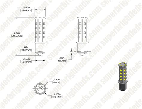 1156 LED Light Bulb - (28) SMD LED Tower - BA15S Base | Super Bright LEDs