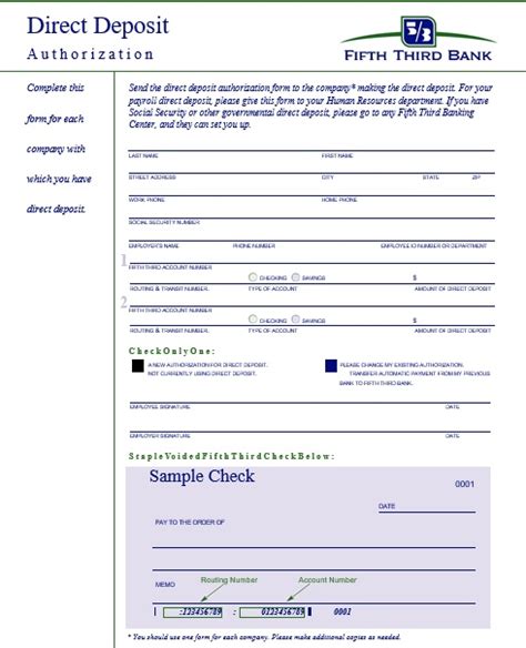 Free Direct Deposit Authorization Forms 22 Pdf Word Eforms Direct Deposit Form Fill Out And