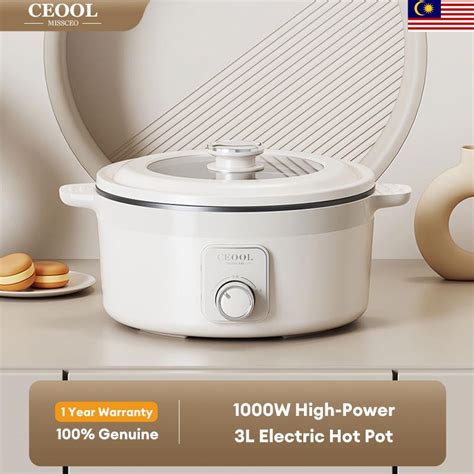 Ceool L Electric Cooker Household Periuk Elektrik Cooking Pot Hot Non Stick Multicooker