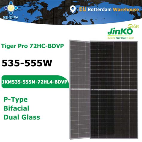 Jinko Solar Tiger PRO Jkm 72hc Bdvp Mono Bifacial Dual Glass 535W 540W