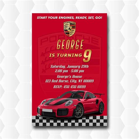 Classic Corvette Birthday Party Invitation Zazzle Artofit