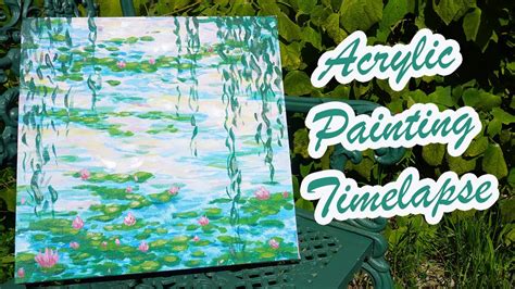 Water Lilies Acrylic Painting Timelapse YouTube