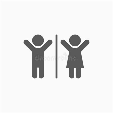 Man And Lady Toilet Icon People Sex Restroom Stock Vector