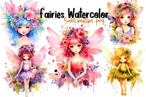 Floral Fairies Watercolor Graphic By A Design Creative Fabrica