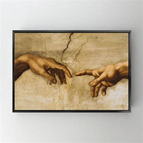 Michelangelo Creation of Adam God's Hand Print on Canvas - Etsy