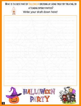 Halloween Opinion Paragraph Writing Prompts Graphic Organizers Burger