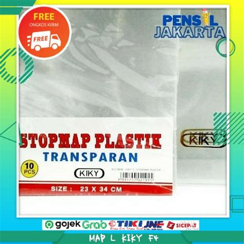 Jual Kiky Map L Stopmap Plastik Transparan Putih Bening Ukuran Folio F