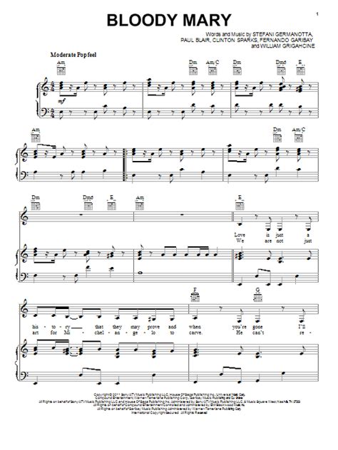 Bloody Mary | Sheet Music Direct