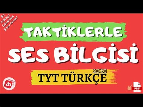 Ses Bilgisi Taktikleri Fulleten Takt K Ve P F Noktalar Tyt T Rk E