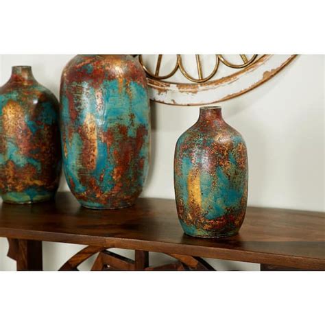 Litton Lane Multi Colored Distressed Ceramic Decorative Vase 68673