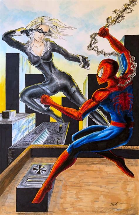 Spider-man 4 Fan Film Concept Art: Spider-man Vs Black Cat - Etsy