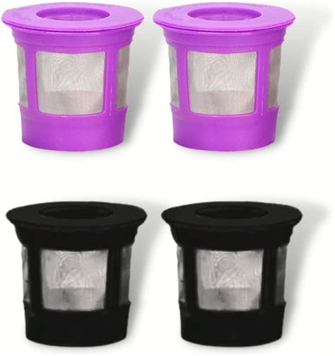 Reusable coffee pods for Coffee Makers (4 PACK Black and Purple) - DeliBru