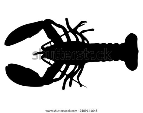 Lobster Silhouette Vector Art White Background Stock Vector (Royalty ...