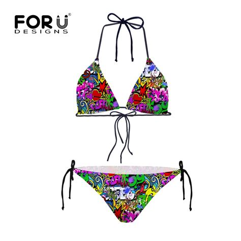 New High Quality Graffiti Bikini Women Durable Sexy High Elasticity