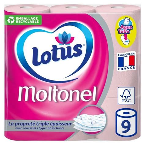 LOT DE 12 LOTUS Moltonel Papier Toilette Rose Aquatube 3