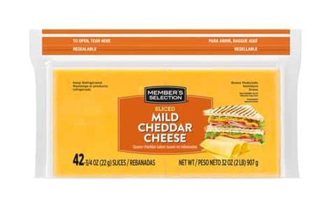 Members Selection Queso Cheddar Sabor Suave Rebanado 907 G 2 Lb Cropa Fresh