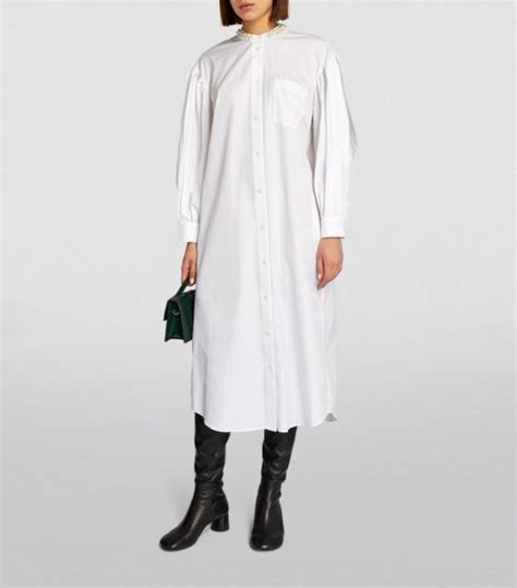 Womens Simone Rocha White Embellished Midi Shirt Dress Harrods Uk