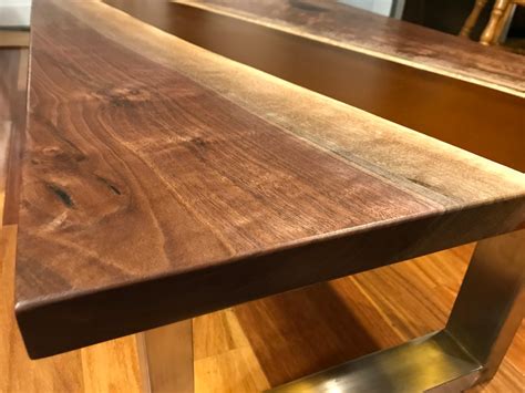 Black Walnut Amber Epoxy Resin River Coffee Table Hardwood Etsy