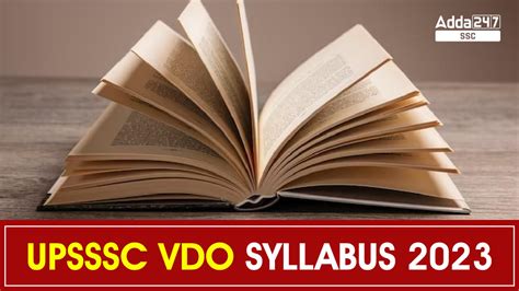 UPSSSC VDO Syllabus 2023 Exam Pattern And Syllabus PDF