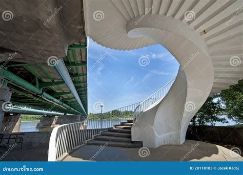 Modern Spiral Stairway on the Bridge Stock Image - Image of stairway, poland: 20118183