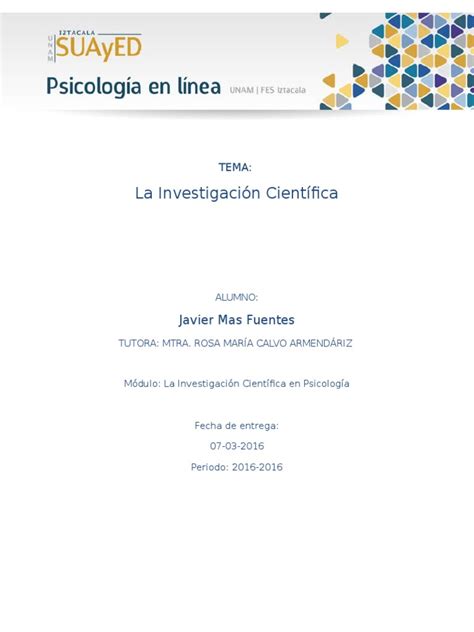 Cuadro Sinóptico Investigación Científica Pdf Hipótesis Teoría