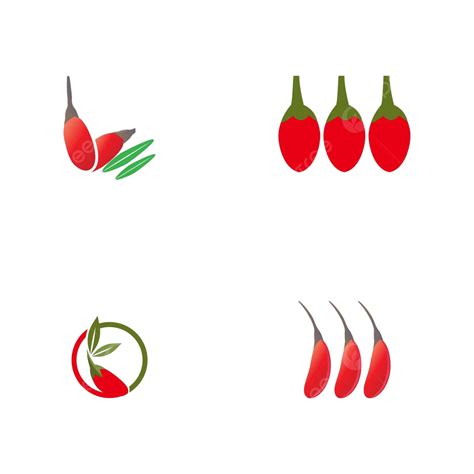 Goji Berries Icon Setwhite Background With Isolated Goji Berries Vector