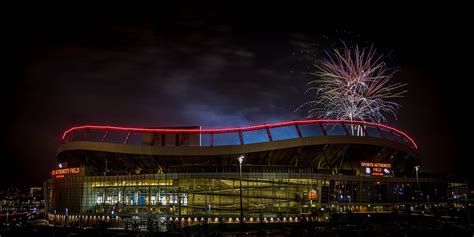 Denver Broncos Stadium At Night