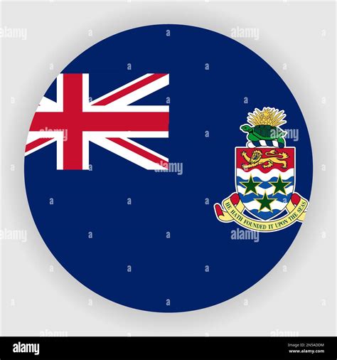 Cayman Islands Flat Rounded Flag Icon Button Vector Stock Vector Image