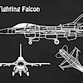 F Fighting Falcon Airplane Blueprint Drawing Plans For General