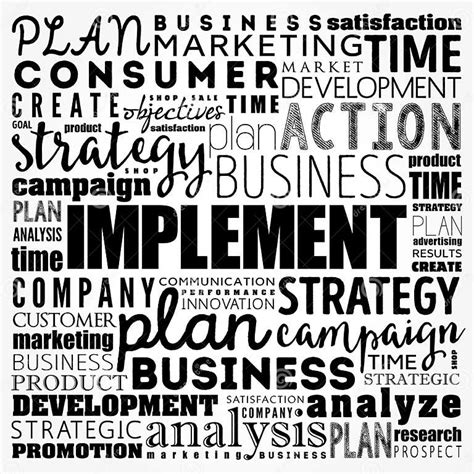 Implement Word Cloud Collage Business Concept Background Stock