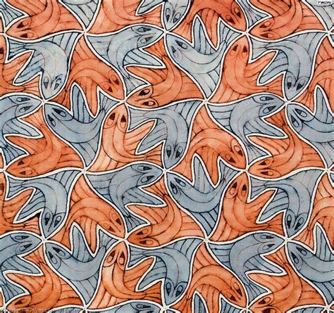 Reprodu Es De Pinturas Aquarela Peixe Por Maurits Cornelis Escher