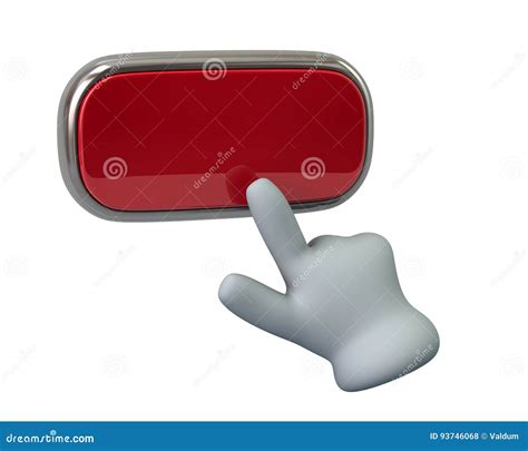 Main Appuyant Sur Le Bouton Rouge Illustration Stock Illustration Du